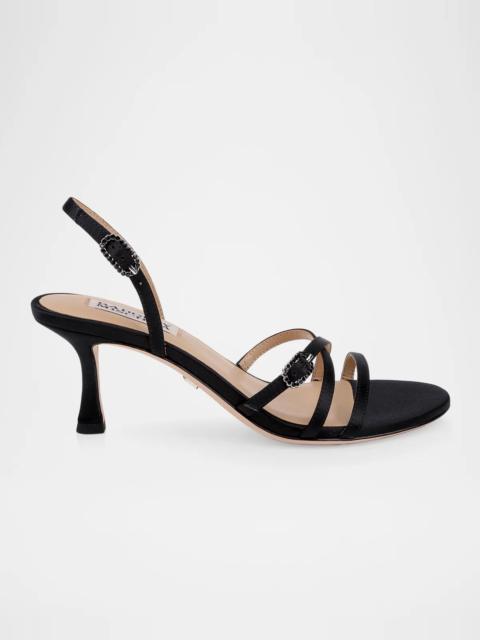BADGLEY MISCHKA 65mm Yukon Embellished Satin Slingback Sandals