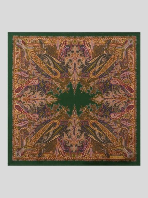 Etro SILK POCKET SQUARE WITH FLORAL PAISLEY MOTIF