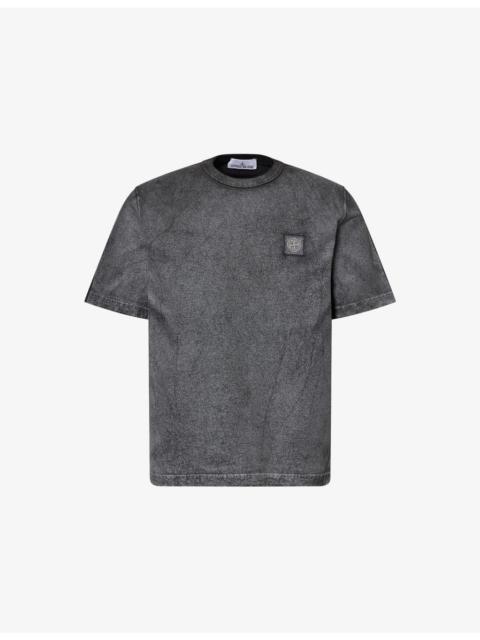 Stone Island Brand-Patch Reflective Cotton T-Shirt