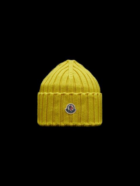 Moncler Ribbed Knit Wool Beanie