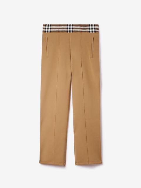 Burberry Check Trim Jersey Jogging Pants