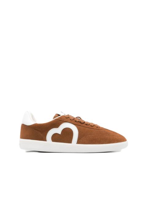Moschino heart-appliqué suede sneakers