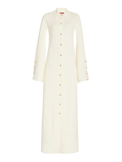 Altuzarra Leopold Button-Detailed Merino Wool Maxi Dress ivory