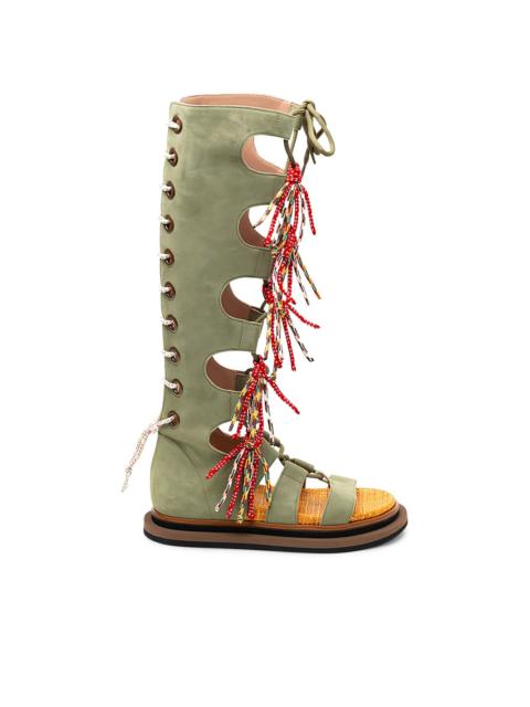 HOGAN lace-up tassel sandals