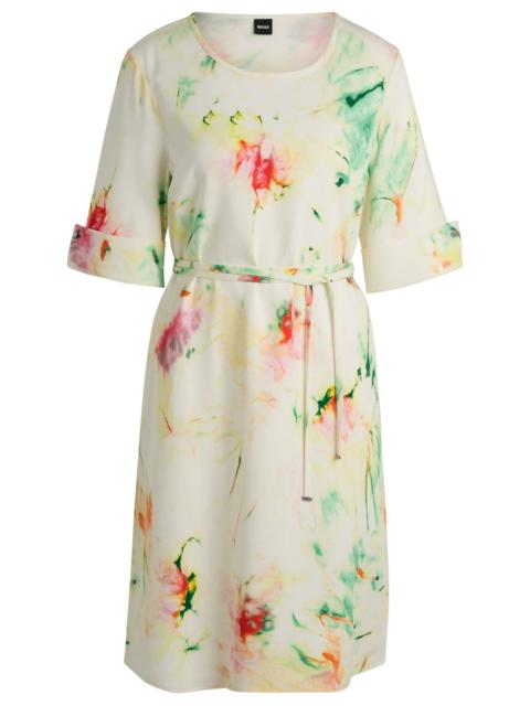 BOSS STRETCH-MATERIAL DRESS WITH HARDWARE TRIMS