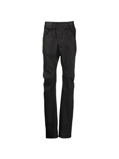 dark-wash skinny-cut jeans