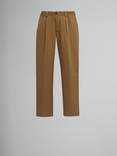 Marni BROWN COTTON GABARDINE PANTS