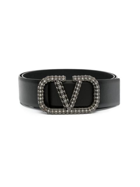 VLogo Signature crystal-embellished belt