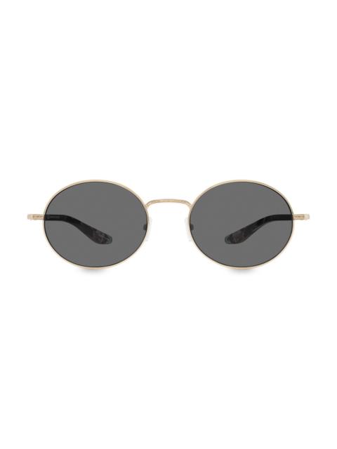 BARTON PERREIRA Women's Anamcara 52MM Round Acetate Sunglasses - Gold Black Smoke