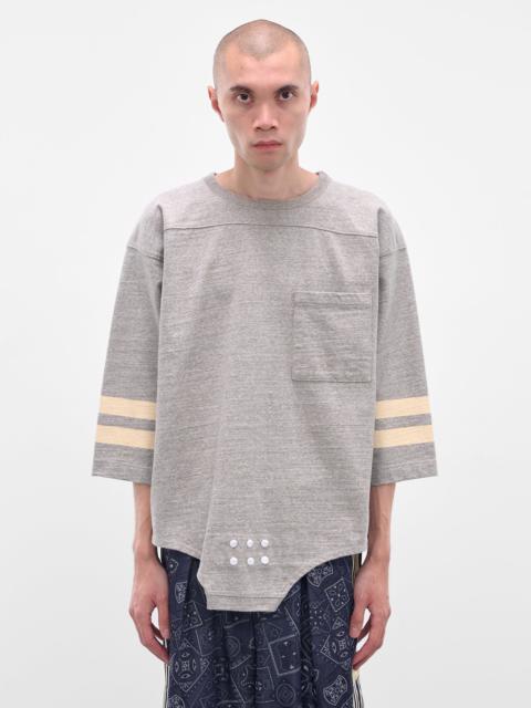 Kapital Gray Striped Bodysuit Hem Tee
