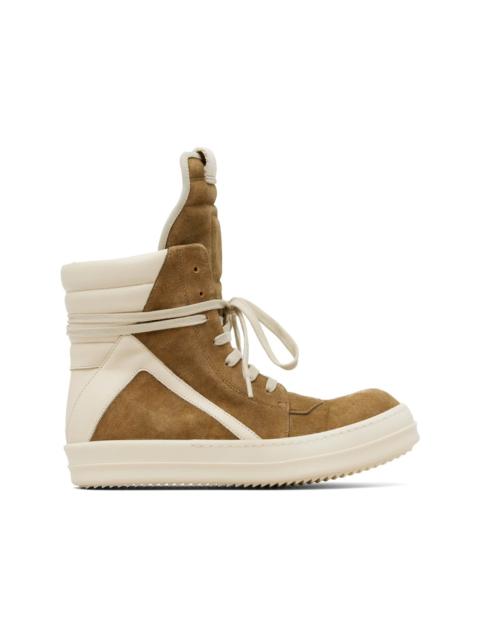 Rick Owens Beige Geobasket Sneakers