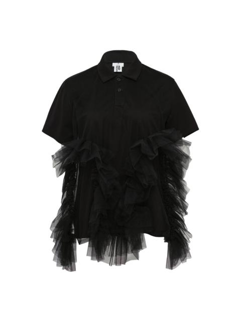 Noir Kei Ninomiya Cotton Ponte x Nylon Tulle Top