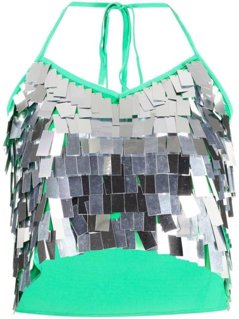 SIMONMILLER Tipsy sequin-embellished cropped top