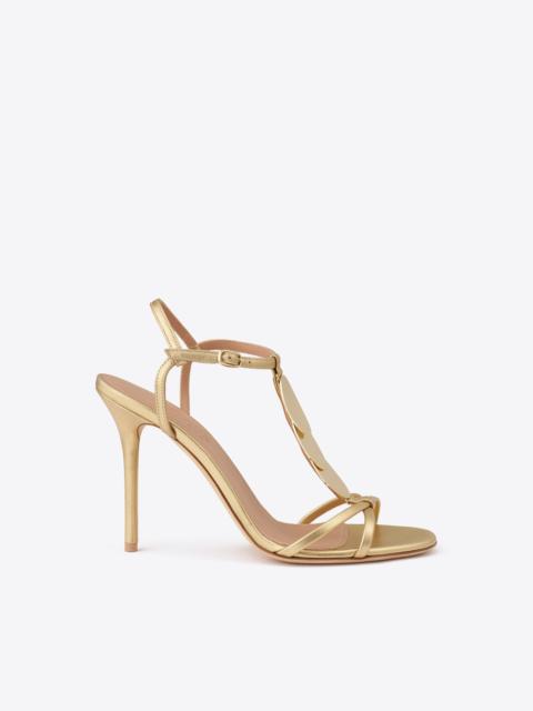 MALONE SOULIERS Kali 100 Gold Leather Sandals