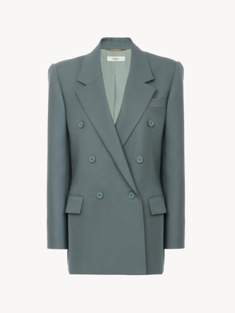Chloé DOUBLE-BREASTED TAILORED JACKET IN WOOL GABARDINE