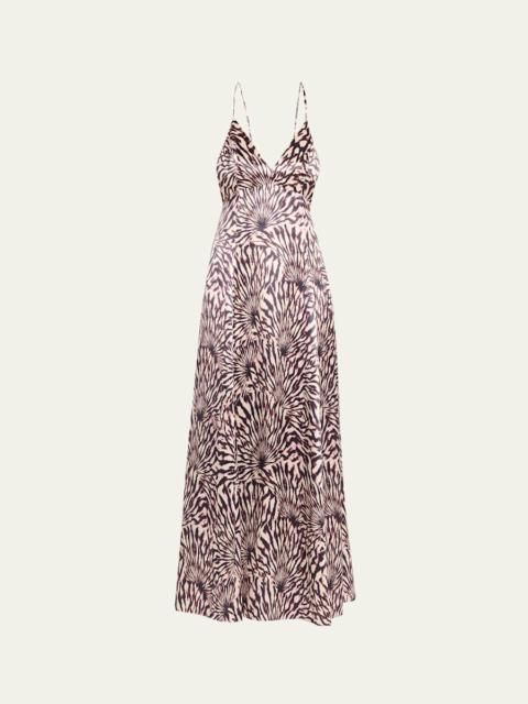 ULLA JOHNSON Oriana Sleeveless Open-Back Satin Dress