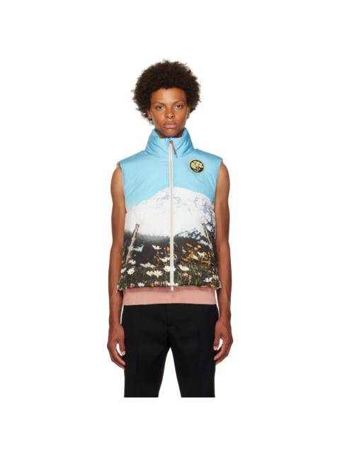 Jil Sander Blue Graphic Down Vest