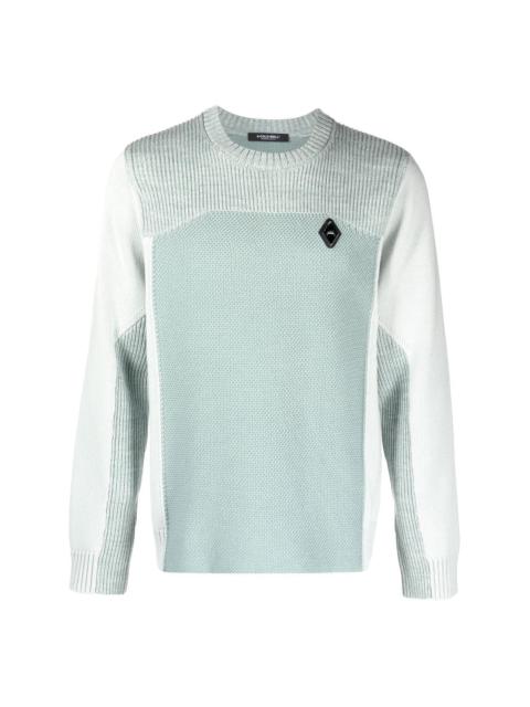 logo plaque colour-block jumper