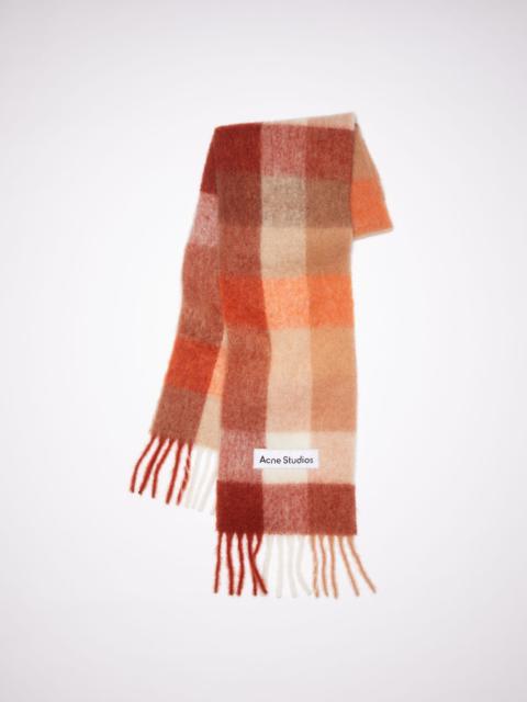 Acne Studios Mohair checked scarf - Orange/rust/white
