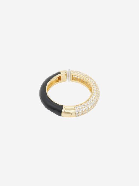 The Kooples EAR CUFF WITH GOLD AND BLACK RHINESTONES