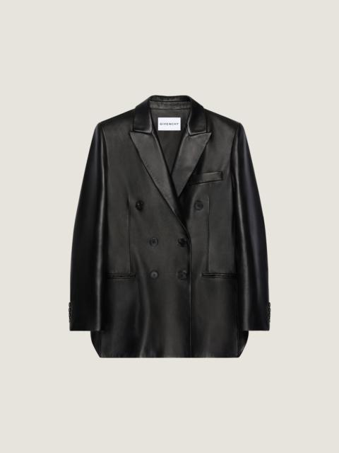 Givenchy DOUBLE-BREASTED SLASHED JACKET IN LEATHER