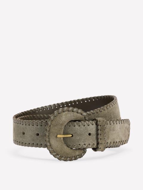 BODEN Covered Whipstitch Belt-Deep Olive