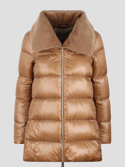 Eco-fur collar down jacket