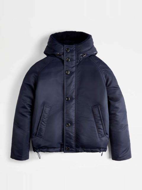 Tod's HOODED DOWN JACKET - BLUE