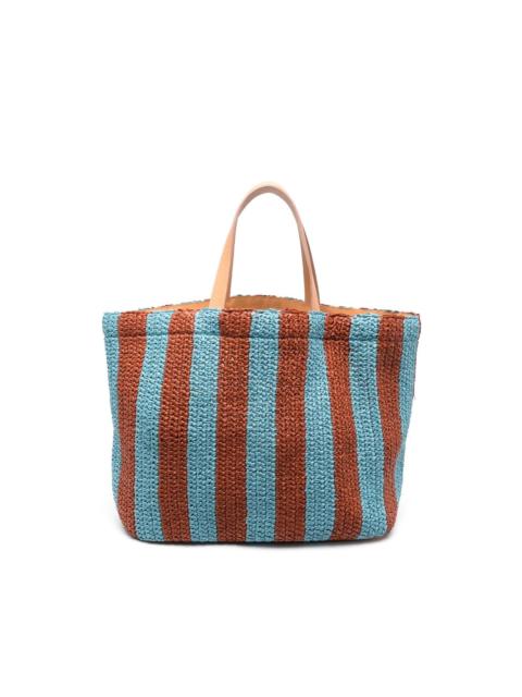 La DoubleJ Riviera striped raffia tote bag