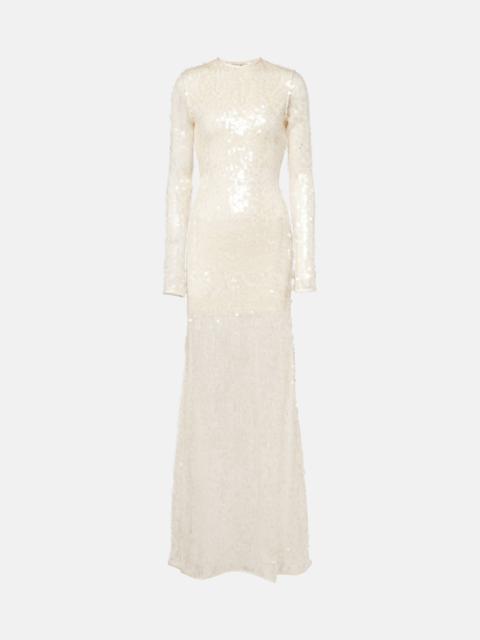 David Koma Sequined open-back gown