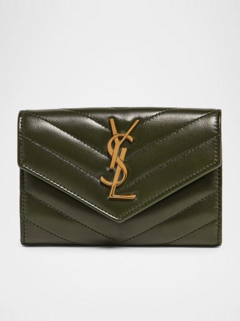 SAINT LAURENT YSL Monogram Small Flap Wallet in Smooth Leather
