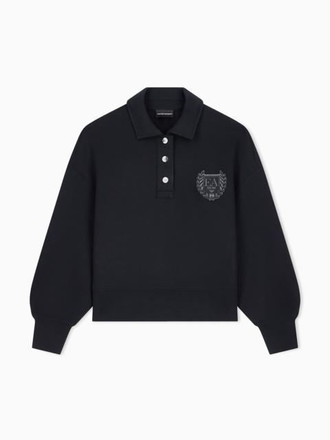 EMPORIO ARMANI DOUBLE JERSEY POLO SHIRT WITH DROPPED ARMHOLES AND SNAPS