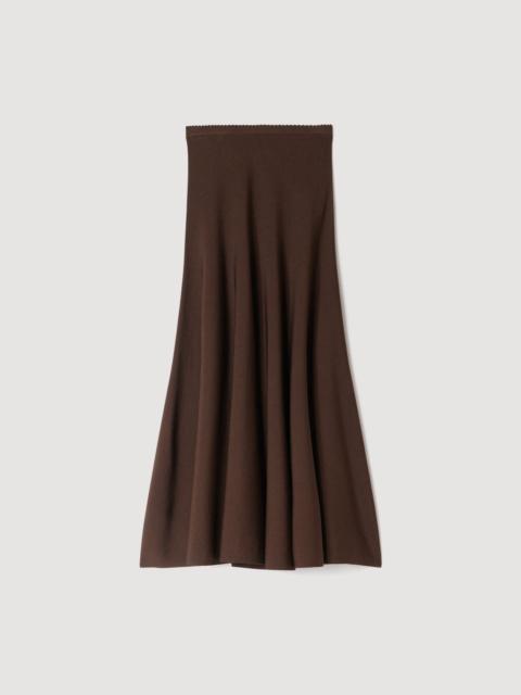 Sandro LONG FINE KNIT SKIRT