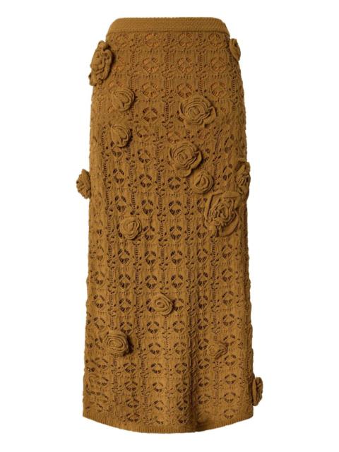 PINKO rose crochet skirt