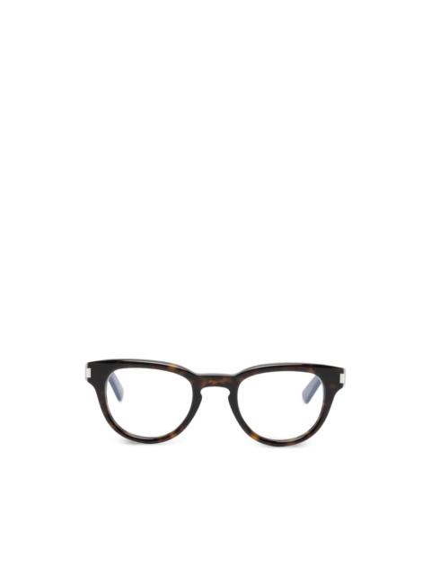 SAINT LAURENT tortoiseshell-effect round-frame glasses