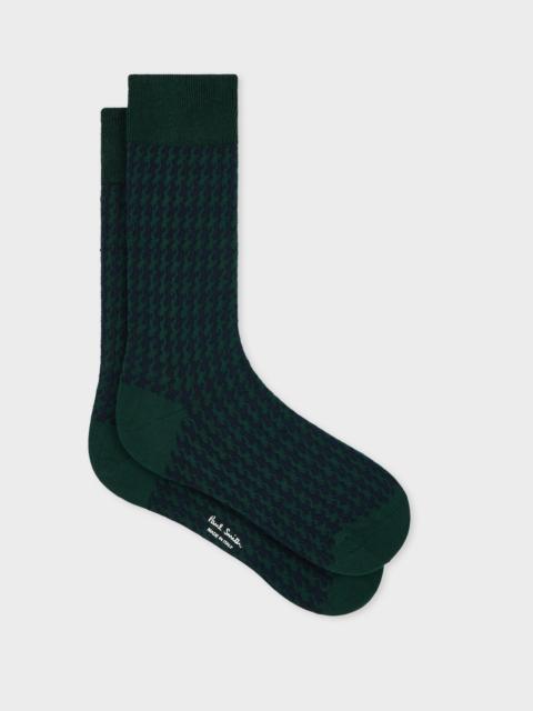 Paul Smith Dark Green Houndstooth Socks