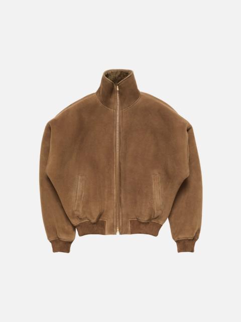 Acne Studios Shearling Bomber Jacket - Chestnut brown