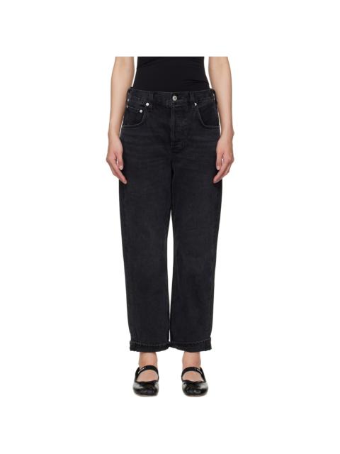 Citizens of Humanity Black Dahlia Bow Leg Baby Roll Jeans