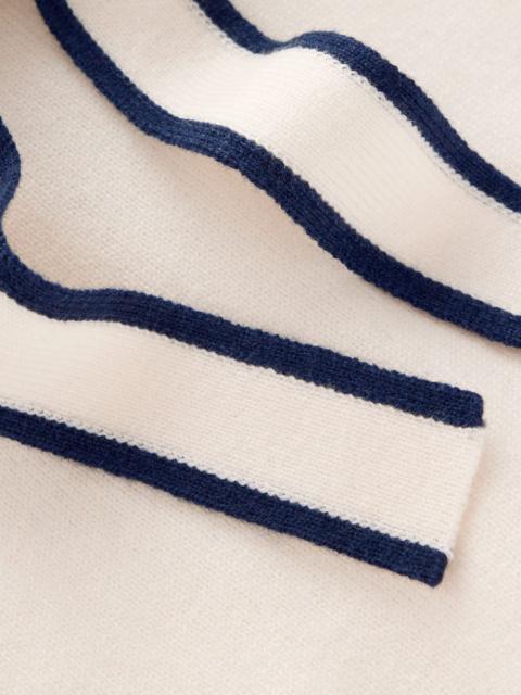 BODEN Bow Neck Knitted T-shirt-Ivory