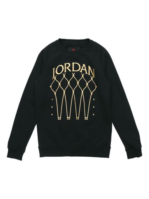 Jordan Air Jordan Fleece Knit Round Neck Hoodie Men's Black BQ5746-010