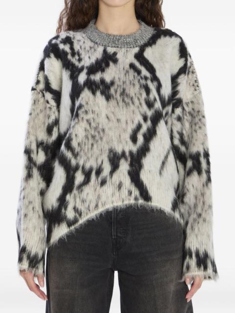 THE ATTICO python-print ribbed sweater