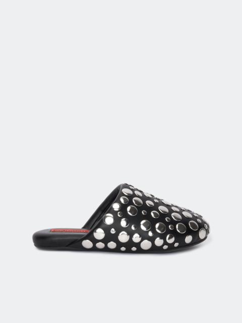 SIMONMILLER Studded Bubble Slipper In Black/Silver