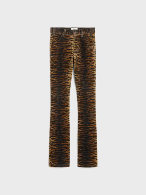 CELINE dylan flared jeans in tiger-print corduroy