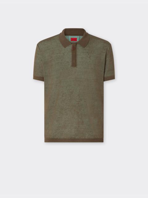 Ferrari Linen, cashmere, and silk polo shirt