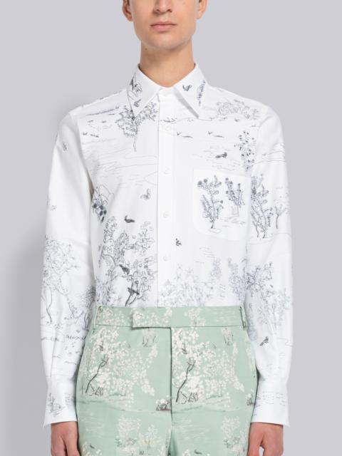 Thom Browne Sketchy Stitch Toile Straight Fit Shirt