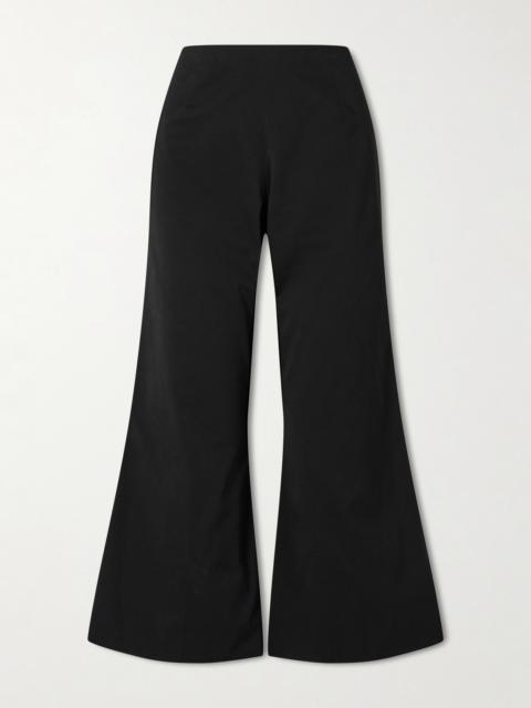 KHAITE Walter Cotton And Silk-blend Flared Pants