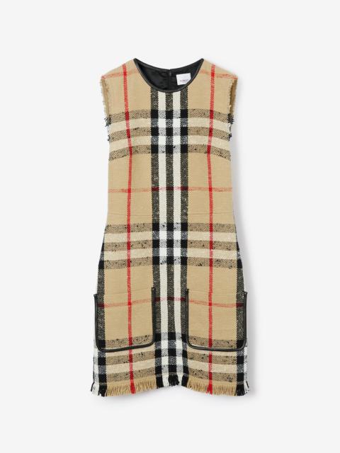 Sleeveless Check Bouclé Dress