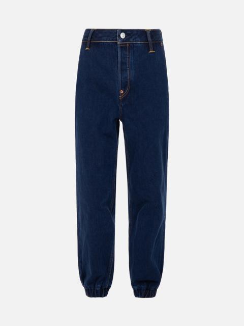 EVISU DARUMA AND SEAGULL APPLIQUÉ JOGGER PANTS