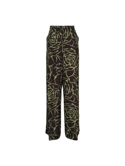 Dries Van Noten Wide Leg Elasticated Trousers