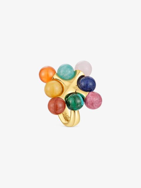 TOUS 18K gold vermeil Ring with multicolored gemstones TOUS X LEA COLOMBO